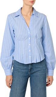Joe's Stripe Pleated Cotton Button-Up Shirt