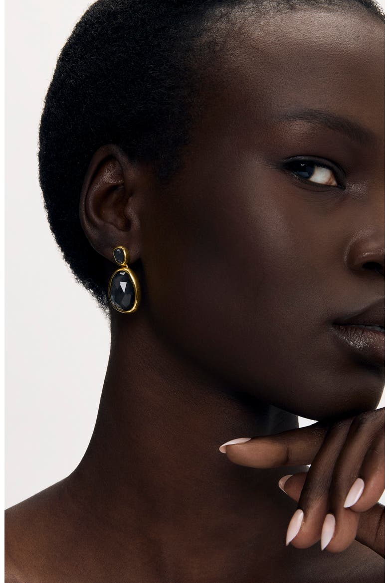Cala Hematite Doublet Drop Earrings, Alternate, color, IRIDESCENT HEMATITE/ GOLD