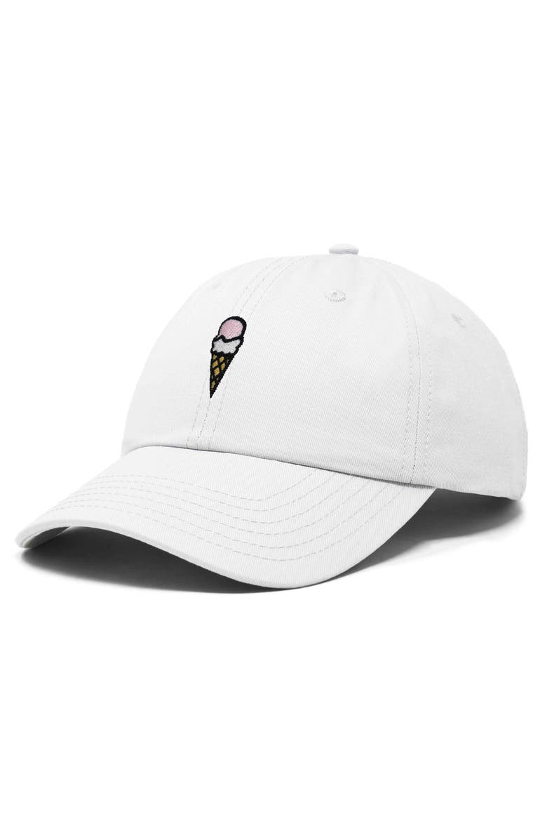 Double Scoop Embroidered Cap, Alternate, color, White