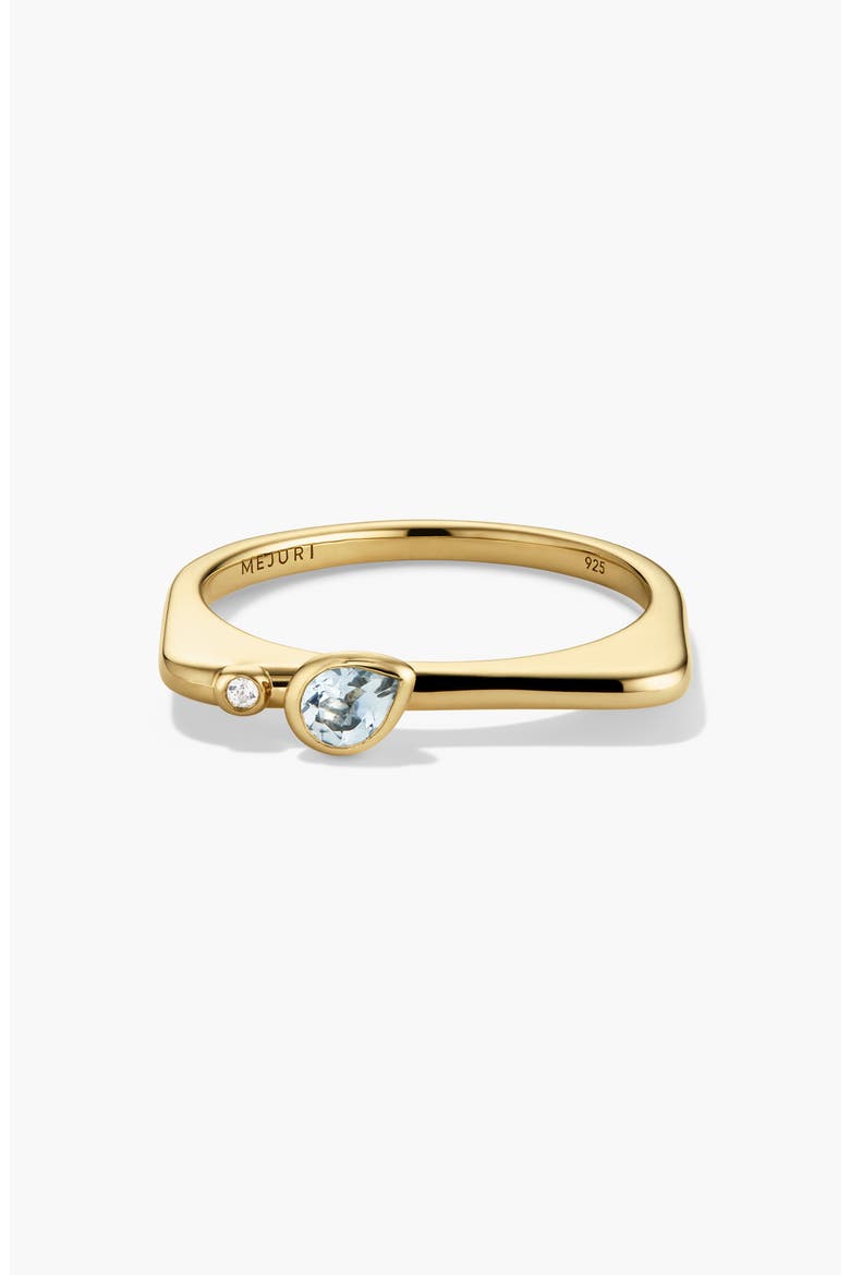 Puzzle Stacking Ring, Alternate, color, Gold / Aquamarine