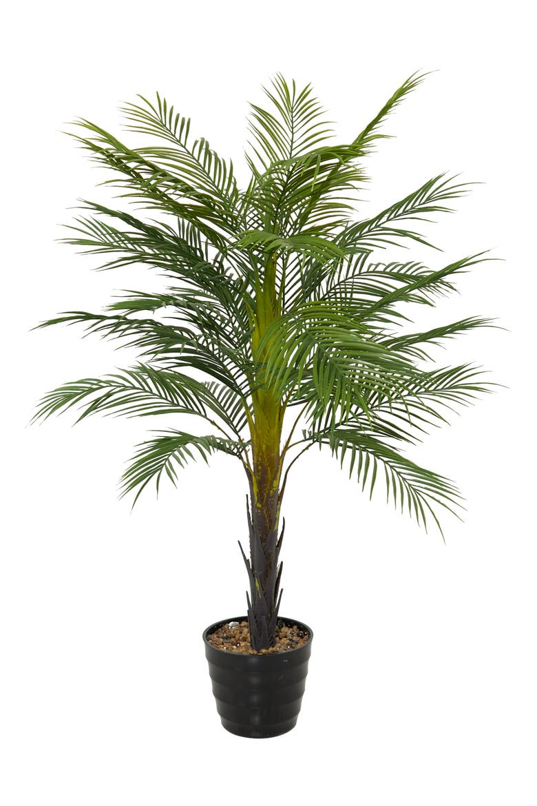 Green Faux Foliage Artificial Palm Tree, Alternate, color, GREEN