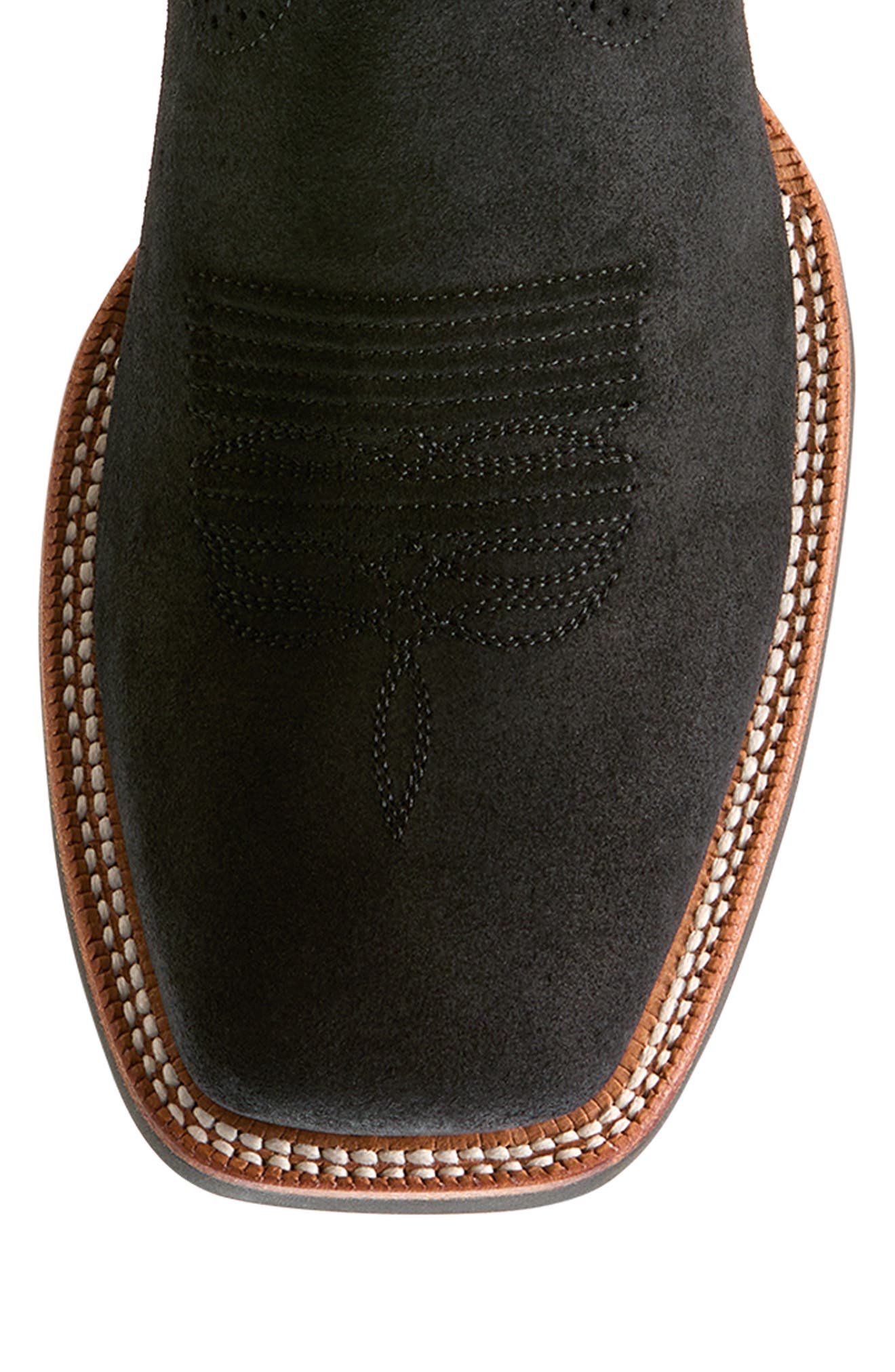 Ariat Oakwood Cowboy Boot, Alternate, color, Black Suede/ Dirty Denim