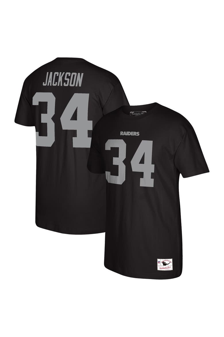Men's Mitchell & Ness Bo Jackson Black Los Angeles Raiders Retired Player Name & Number T-Shirt, Main, color, Black