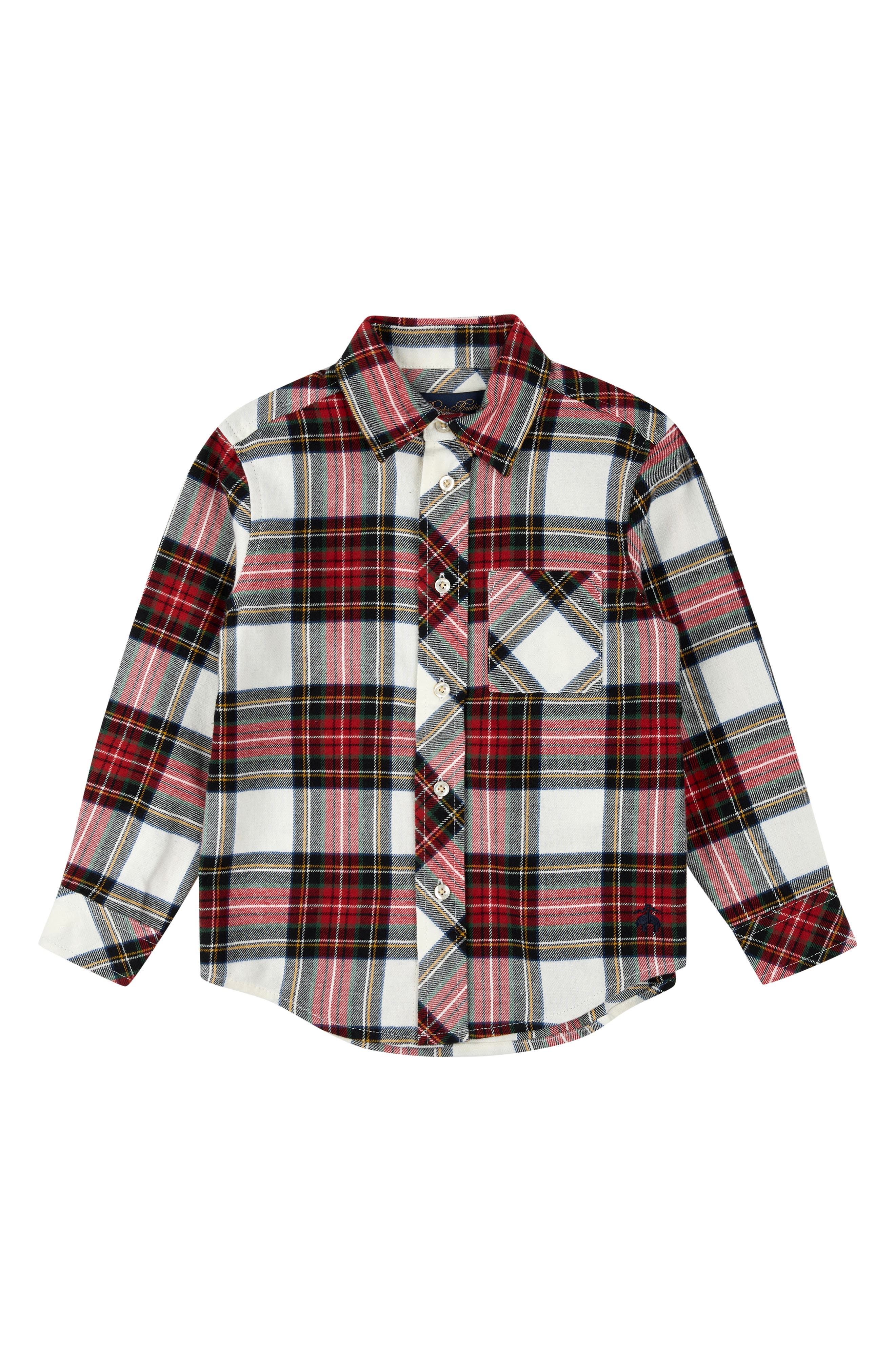 Brooks Brothers Kids' Plaid Cotton Flannel Button-Up Shirt