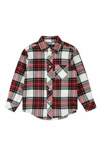 Brooks Brothers Kids' Plaid Cotton Flannel Button-Up Shirt