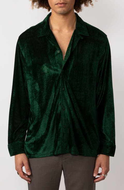 Hemang Velour Button-Up Shirt