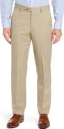Berle Classic Fit Flat Front Microfiber Performance Trousers