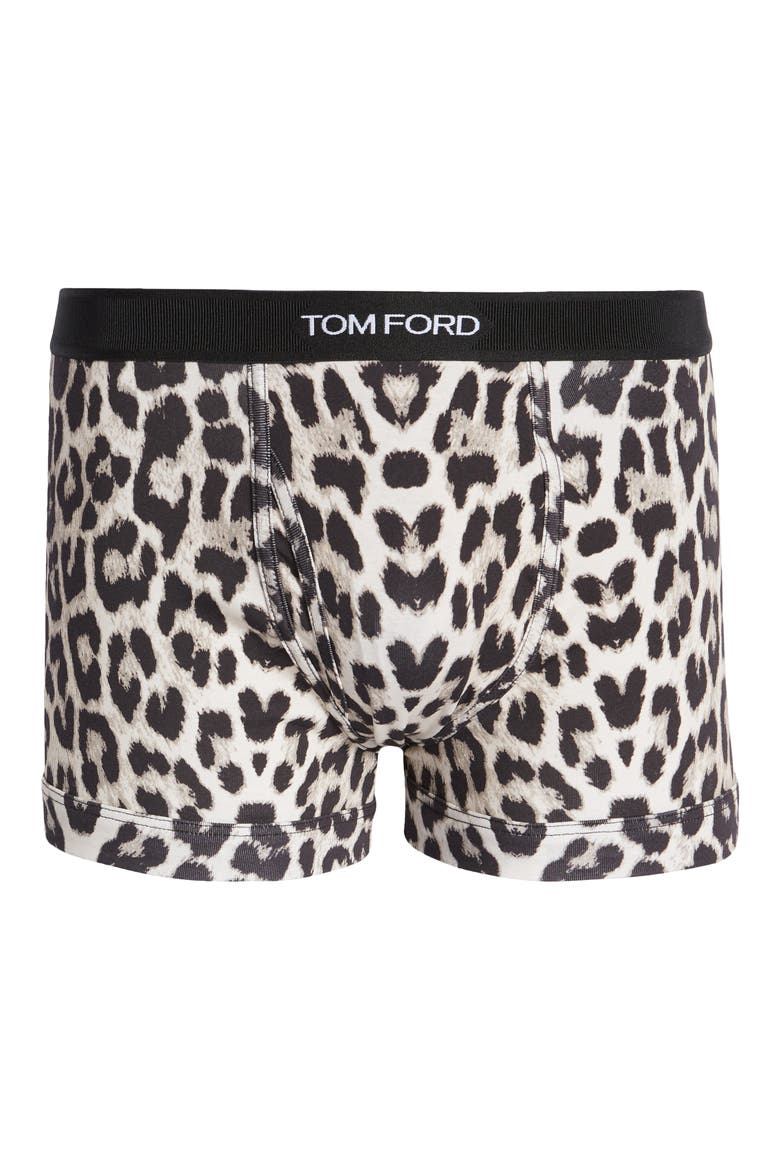 Snow Leopard Print Boxer Briefs, Alternate, color, SNOW LEOPARD
