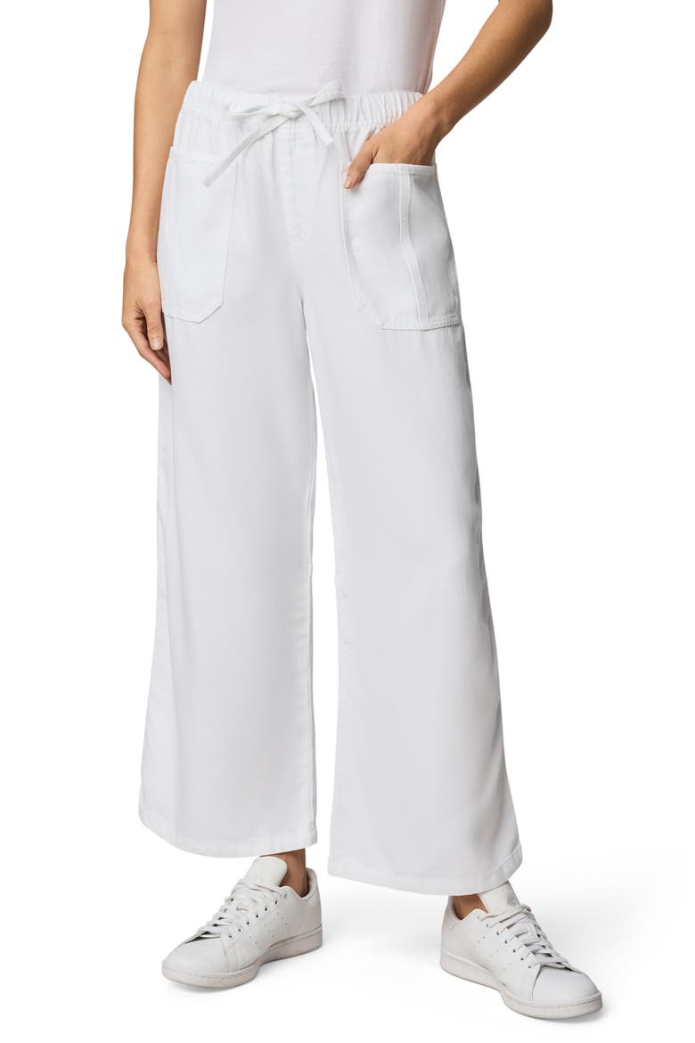Denim Drawstring Pants, Main, color, WHITE