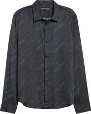 John Varvatos Rodney Print Long Sleeve Hidden Placket Shirt