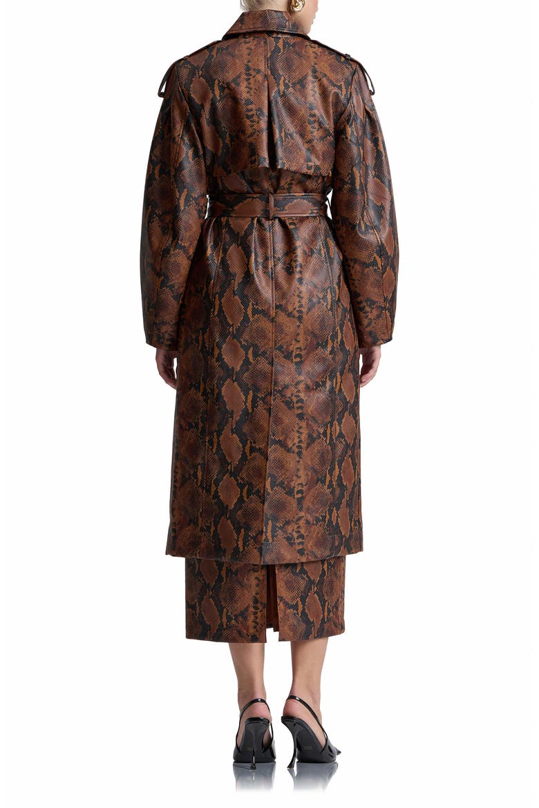 Python Print Faux Leather Coat, Alternate, color, BROWN-BLACK PYTHON