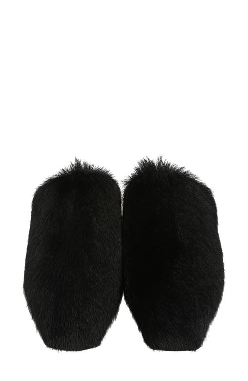 Ferragamo Selestina Genuine Hair Mule In Black