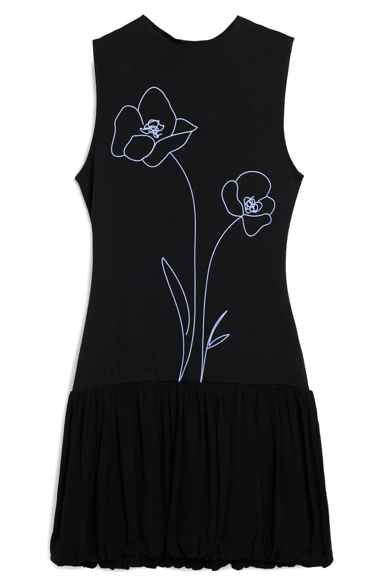 Desigual Floral Print Sleeveless Bubble Hem Minidress, Alternate, color, Black