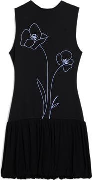 Desigual Floral Print Sleeveless Bubble Hem Minidress