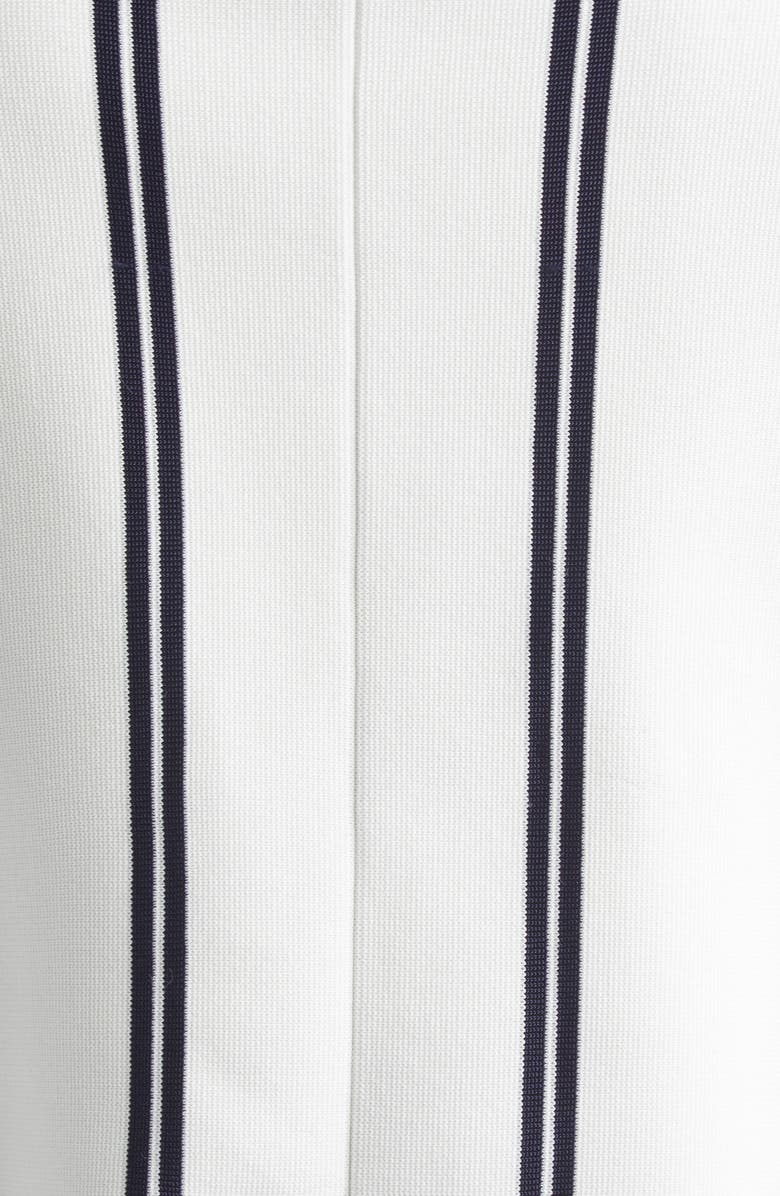 ST. JOHN Carter Stripe Roma Crepe Knit Jacket, Alternate, color, Bright White/ Midnight