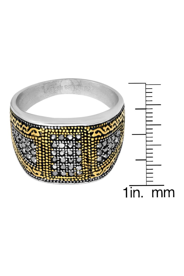 Men's Two Tone Stainless Steel Ring, Alternate, color, SILVER