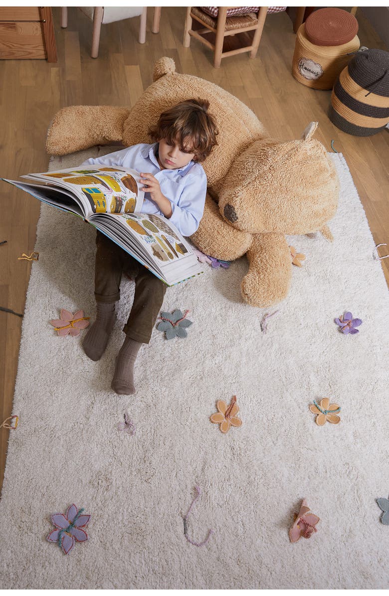 Lorena Canals Sleepy Bear Pouf, Alternate, color, Light Honey