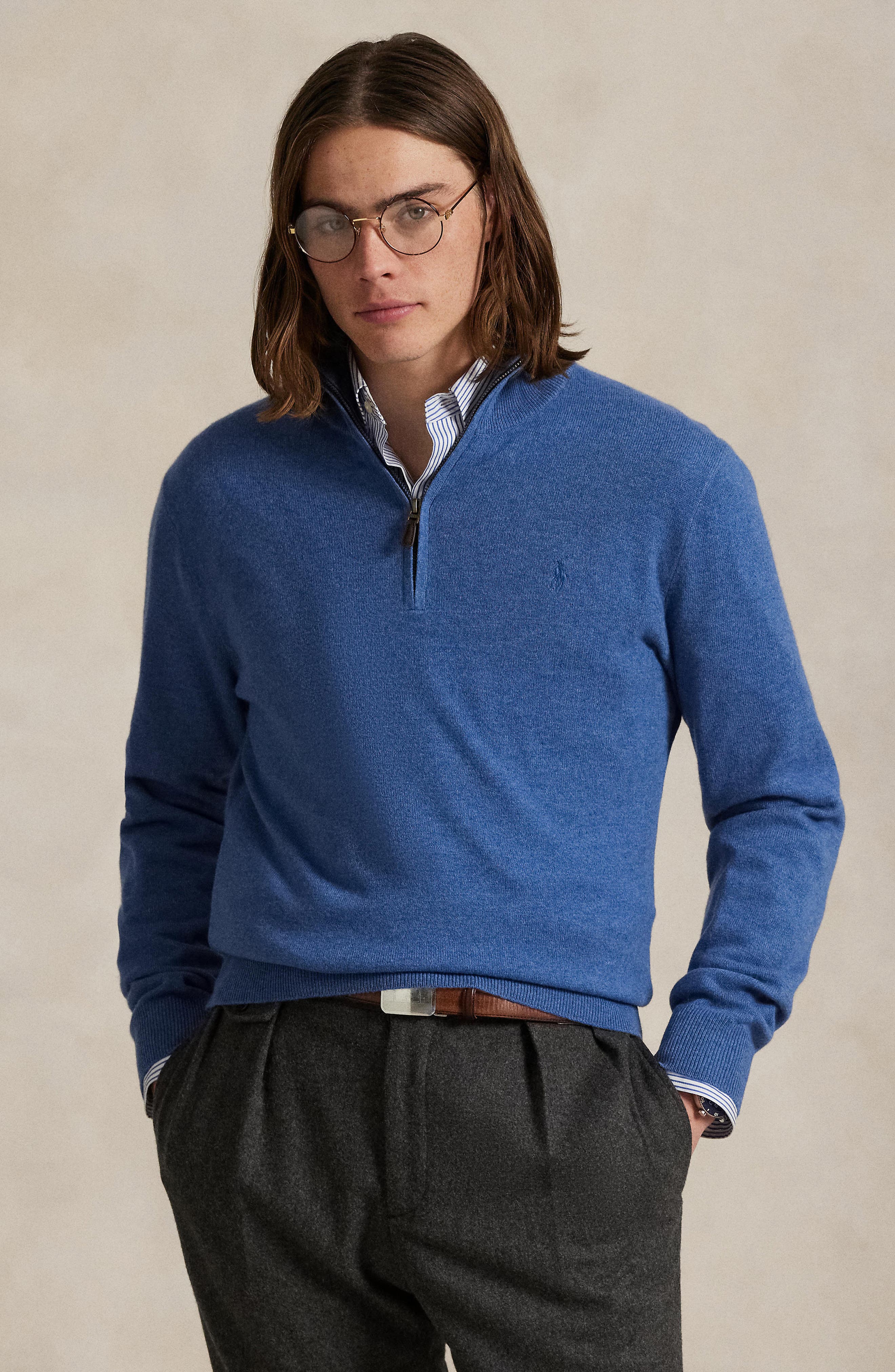 Regular Fit Wool Quarter Zip Sweater - image 2