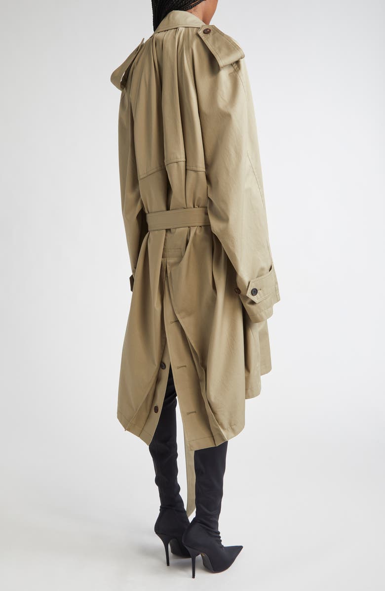 Balenciaga Draped Trench Coat, Alternate, color, 9772 Explorer Beige