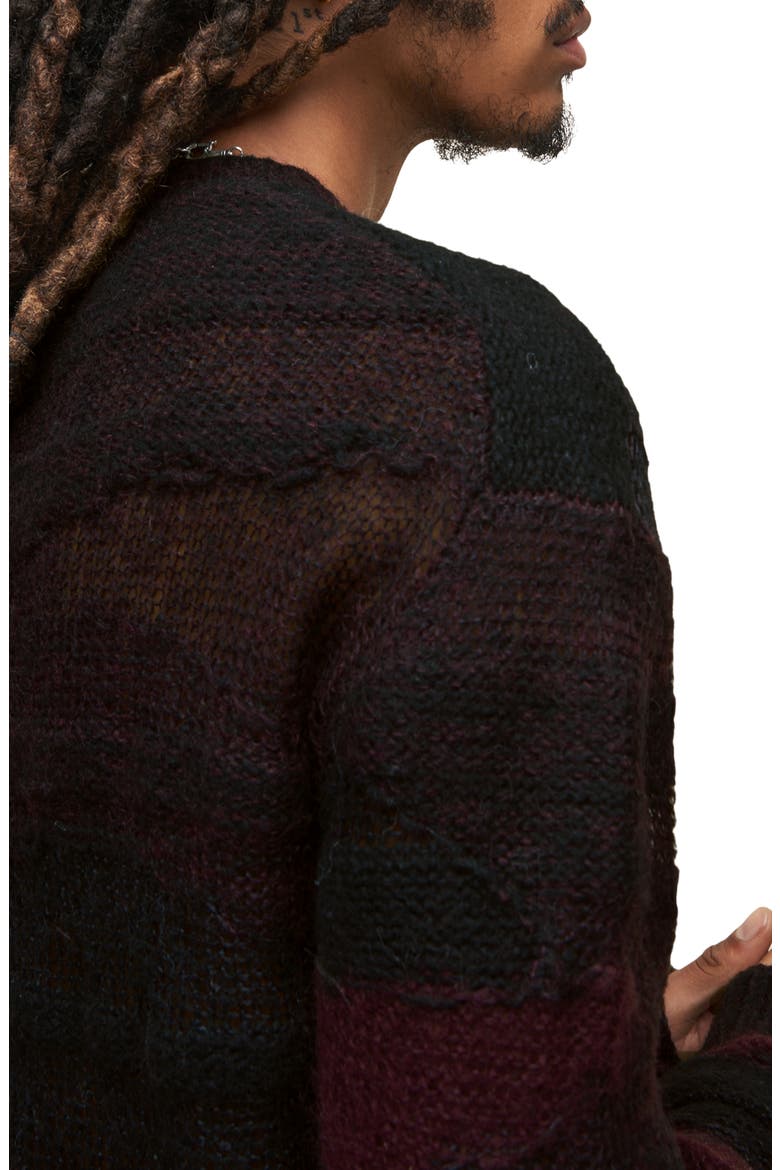 Stanly Burnout Stripe Sweater, Alternate, color, DARK PLUM