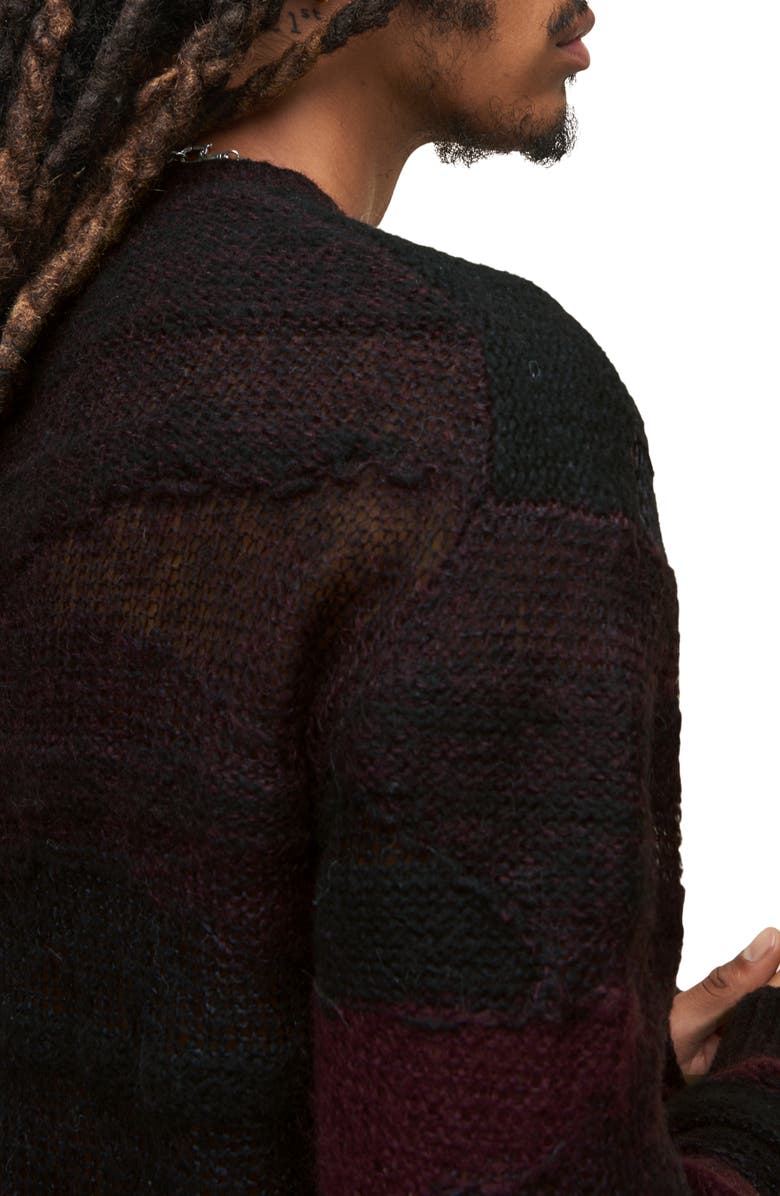 John Varvatos Stanly Burnout Stripe Sweater, Alternate, color,