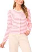 Halogen® Stripe Crewneck Cardigan