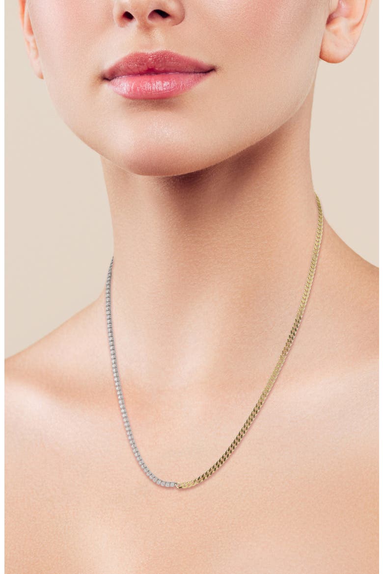 Mixed Chain Necklace, Alternate, color, TWO TONE