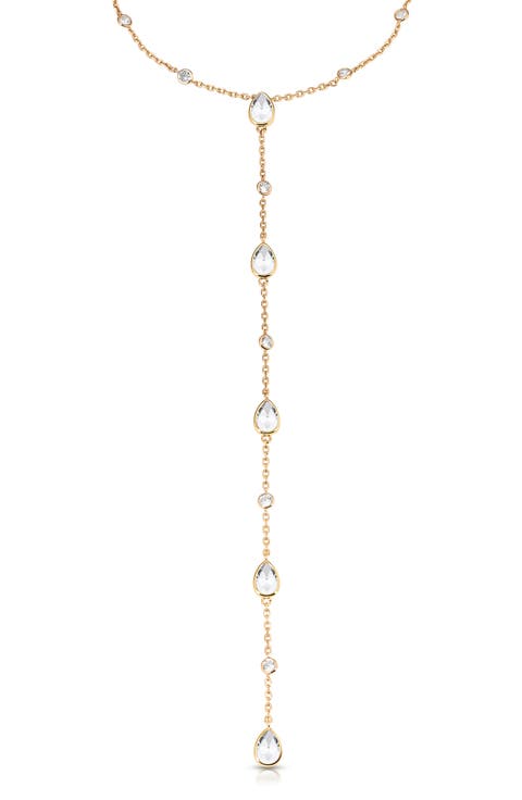 Marquise Stone Lariat Necklace