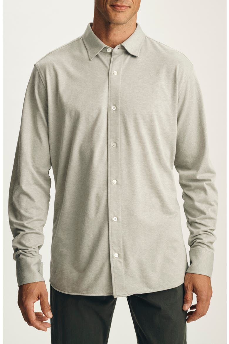Cotton Blend Long Sleeve Jersey Shirt, Main, color, GREY MELANGE