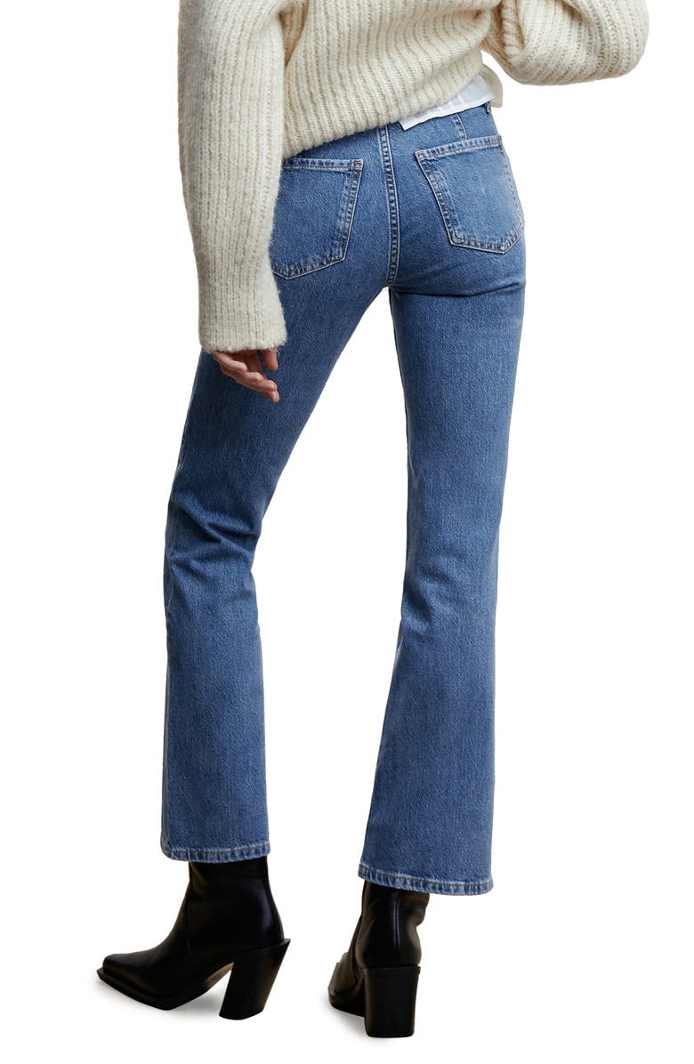 MANGO Button Flap Pocket Flare Jeans, Alternate, color, 