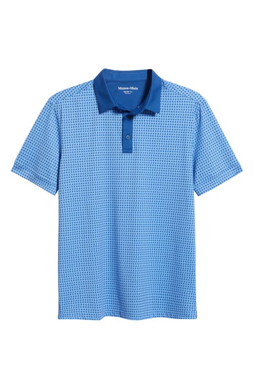 Mizzen + Main Mizzen+main Versa Trim Fit Neat Floral Performance Golf Polo In Blue