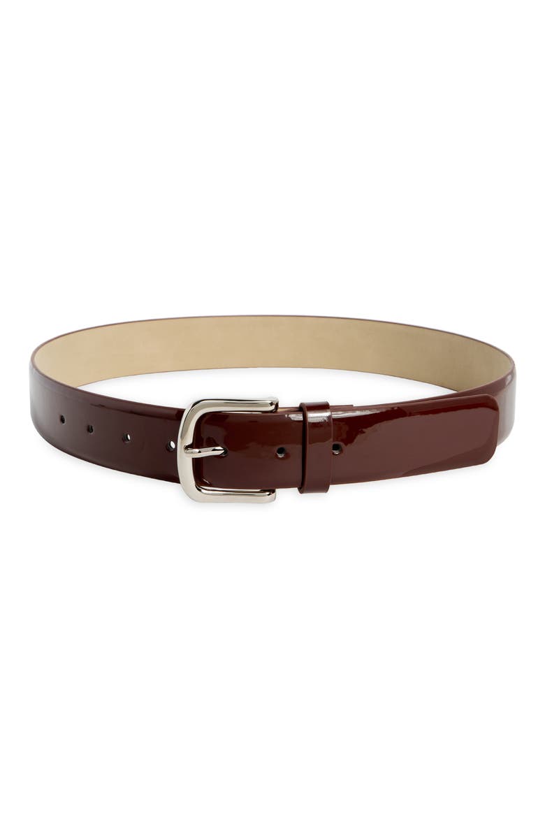 Glossy Belt, Main, color, CHOCOLATE
