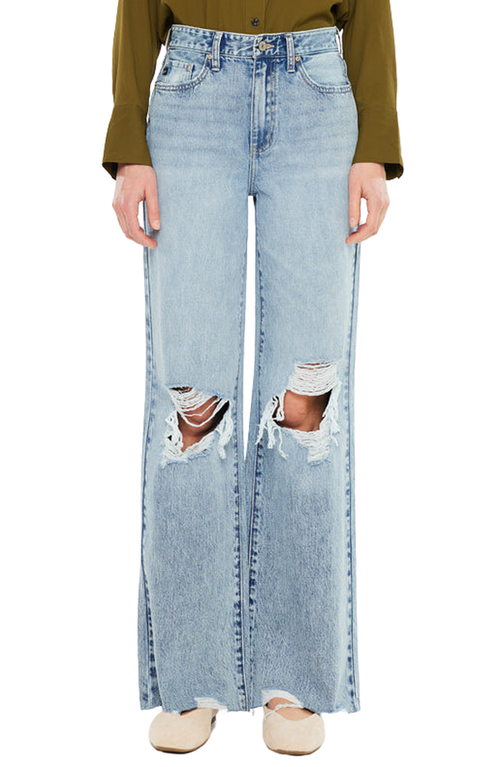 Kancan Mercy Ultra High Rise Wide Leg Jeans In Blue