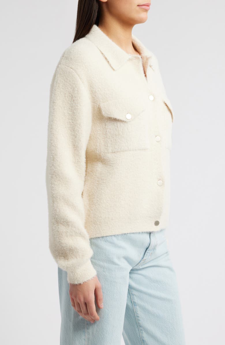 Mavi Jeans Fuzzy Cardigan, Alternate, color, Antique White
