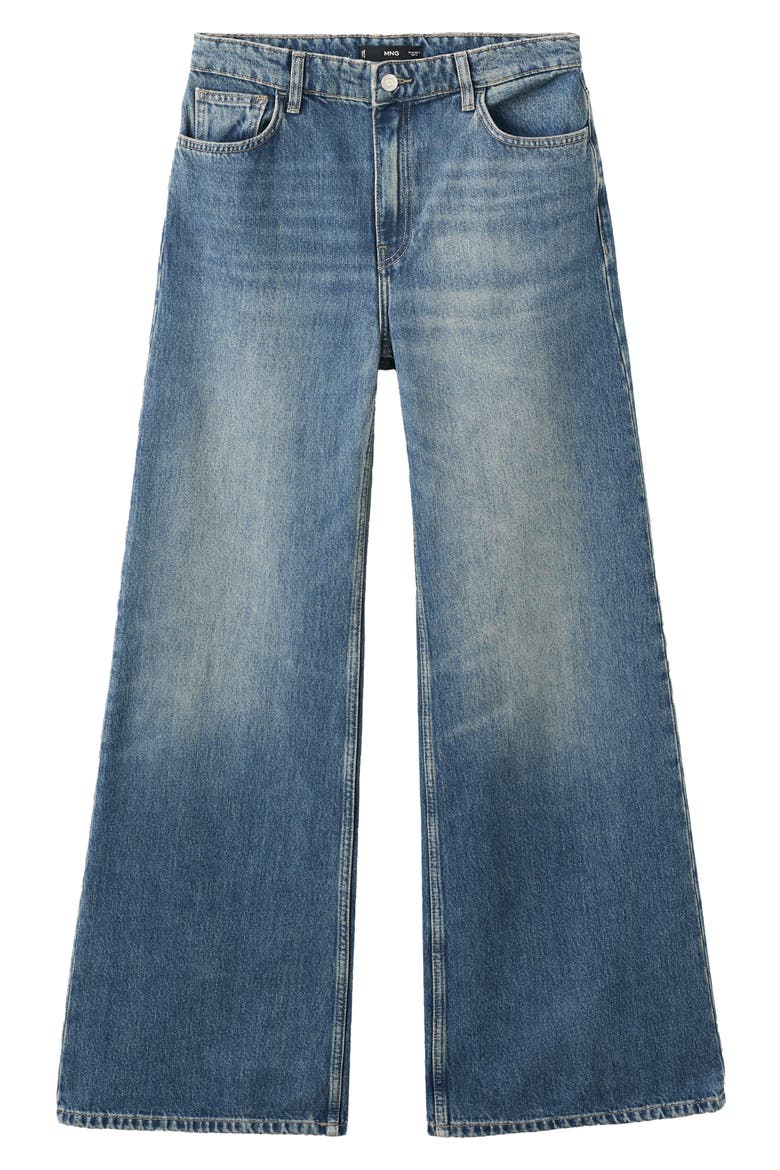 High Waist Wide Leg Jeans, Alternate, color, DARK BLUE