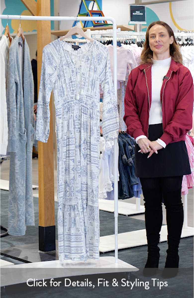 Athena Long Sleeve Linen Blend Maxi Dress, sales video thumbnail