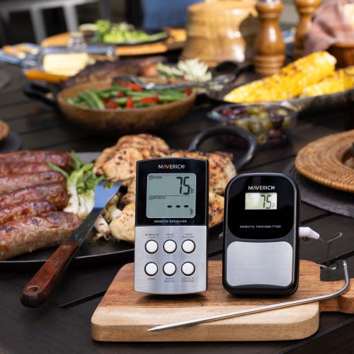 Maverick Long Range Wireless Remote Barbeque Thermometer, Dual Probe In Black