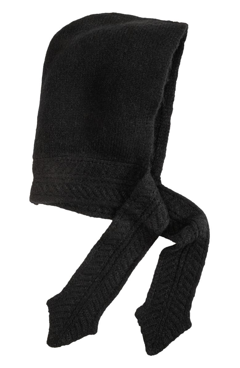 Echo Fuzzy Scarf Hood, Alternate, color, Black