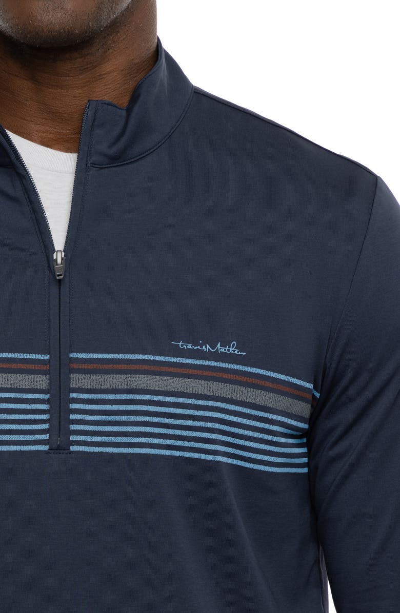 TravisMathew Make Music Stretch Quarter Zip Pullover, Alternate, color, Total Eclipse