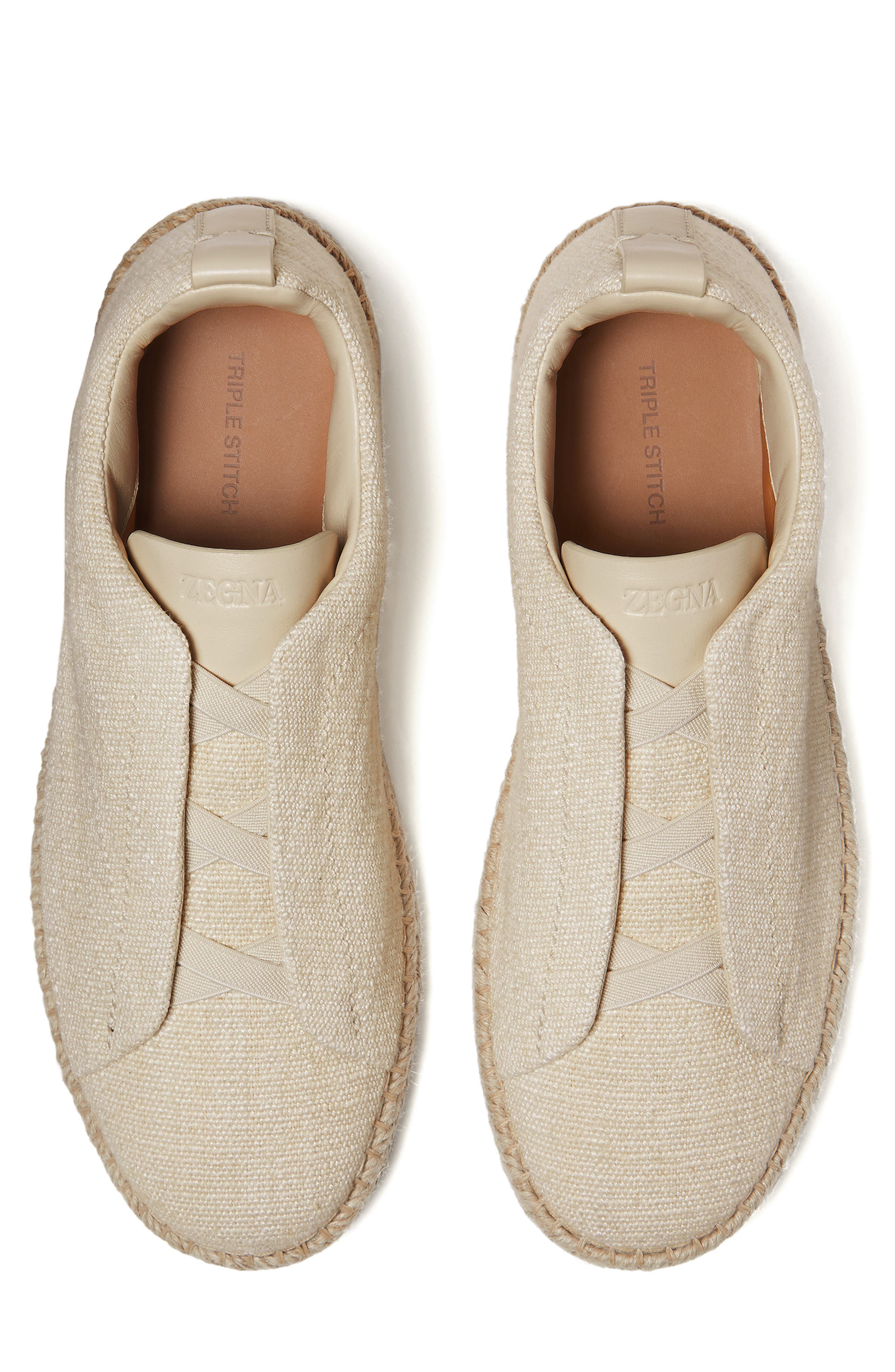 ZEGNA Linen & Leather Blend Triple Stitch<sup>™</sup> Espadrille, Alternate, color, 
