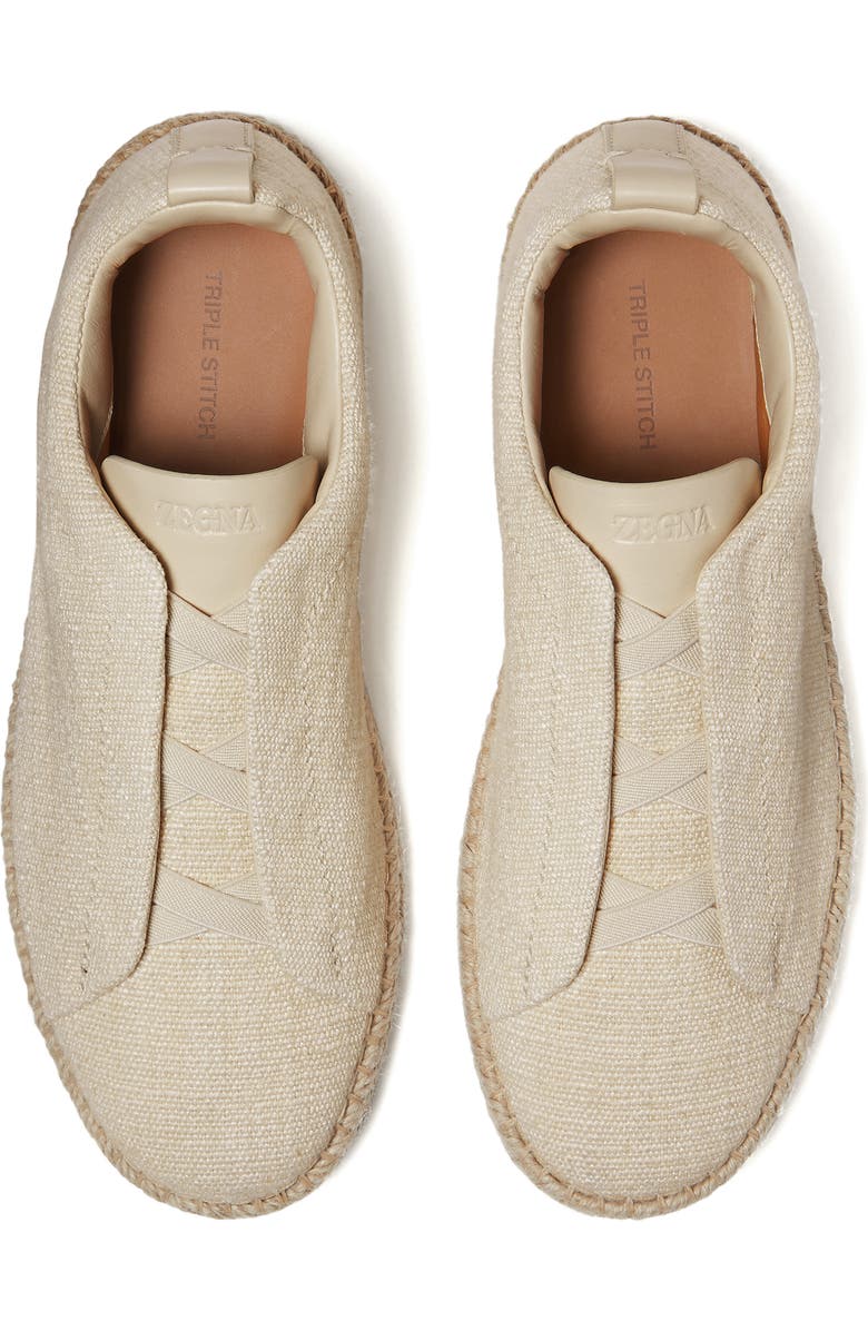 ZEGNA Linen & Leather Blend Triple Stitch<sup>™</sup> Espadrille, Alternate, color,