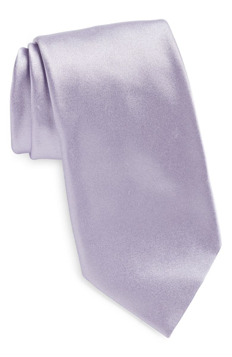 ZEGNA TIES Silk Satin Tie, Main, color, Purple