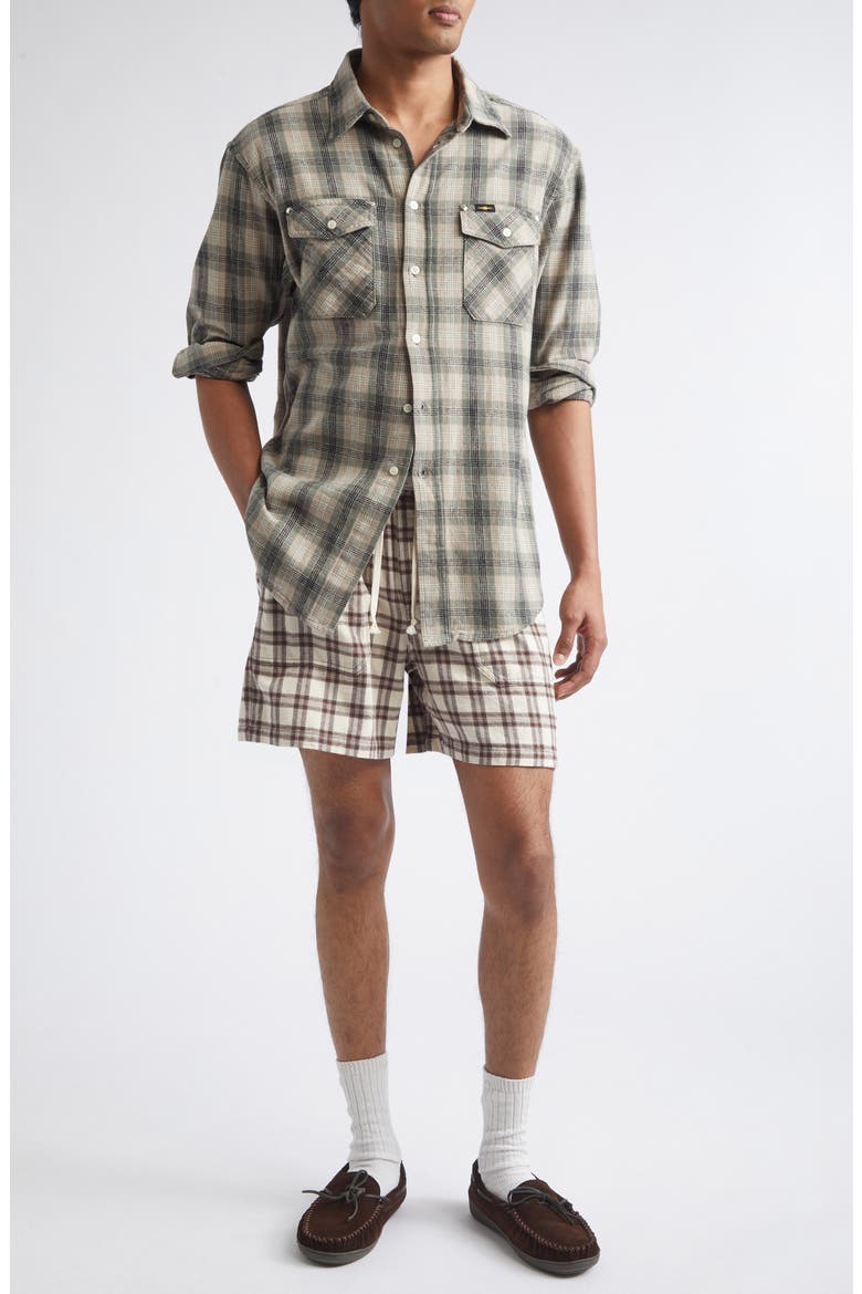 Workshop Plaid Flannel Button-Up Shirt, Alternate, color, SAGE PLAID
