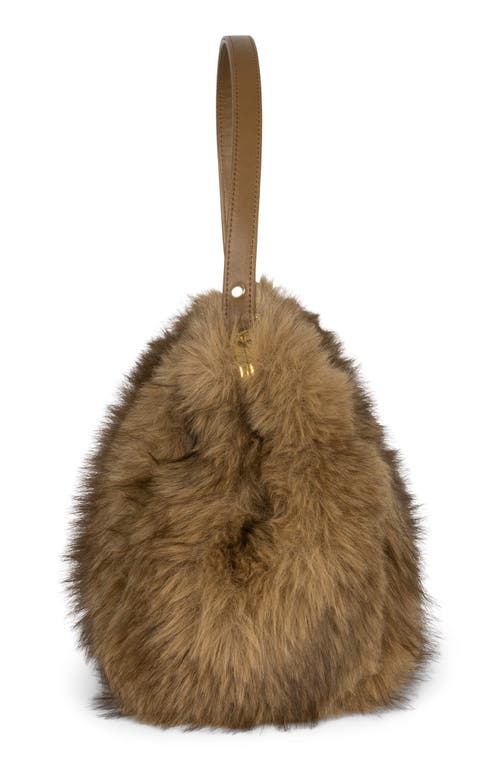Jeffrey Campbell Gabor Faux Fur Satchel Handbag In Brown