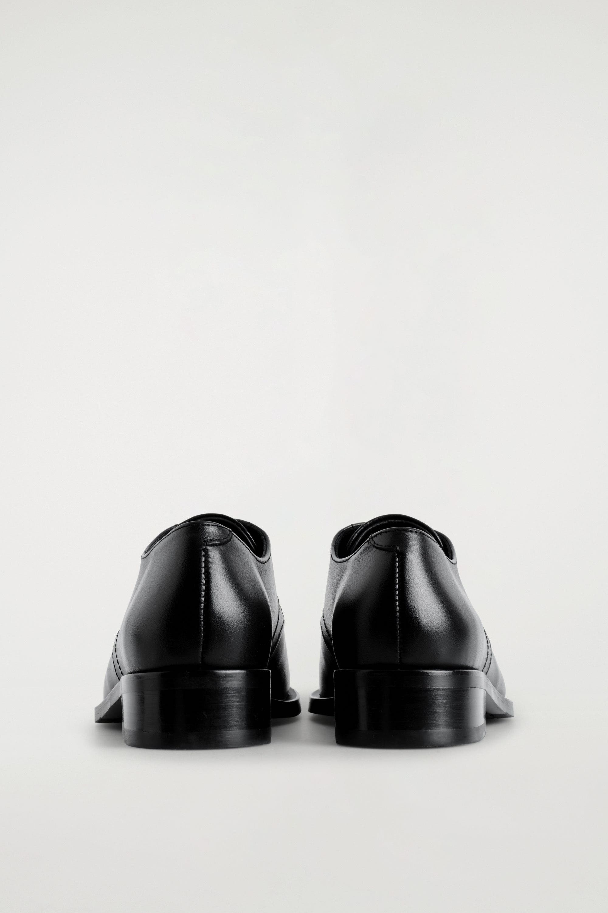 COS Leather Derby Shoes, Alternate, color, Black