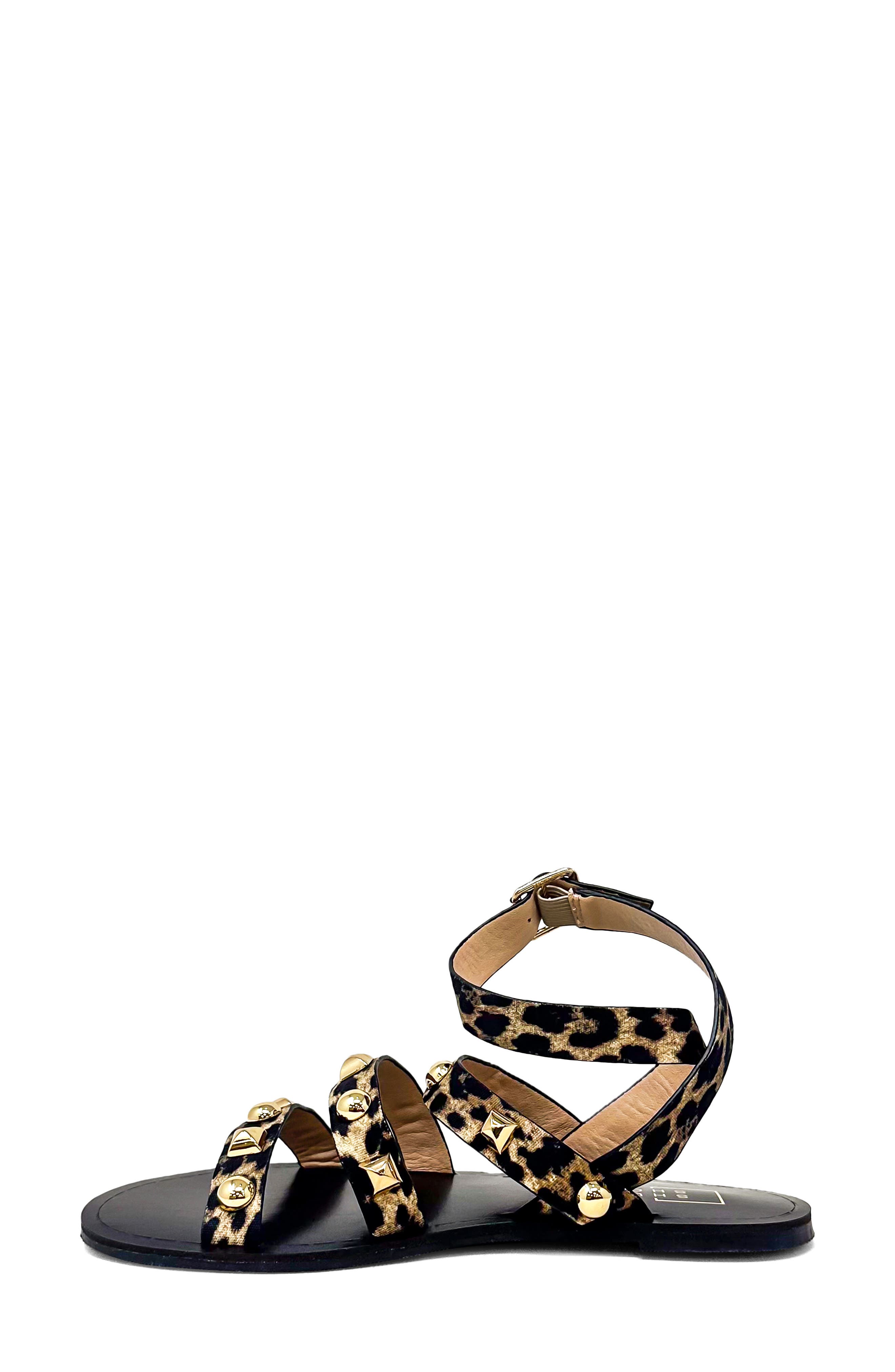 Daphne Studded Gladiator Sandal, Alternate, color, LEOPARD PRINT