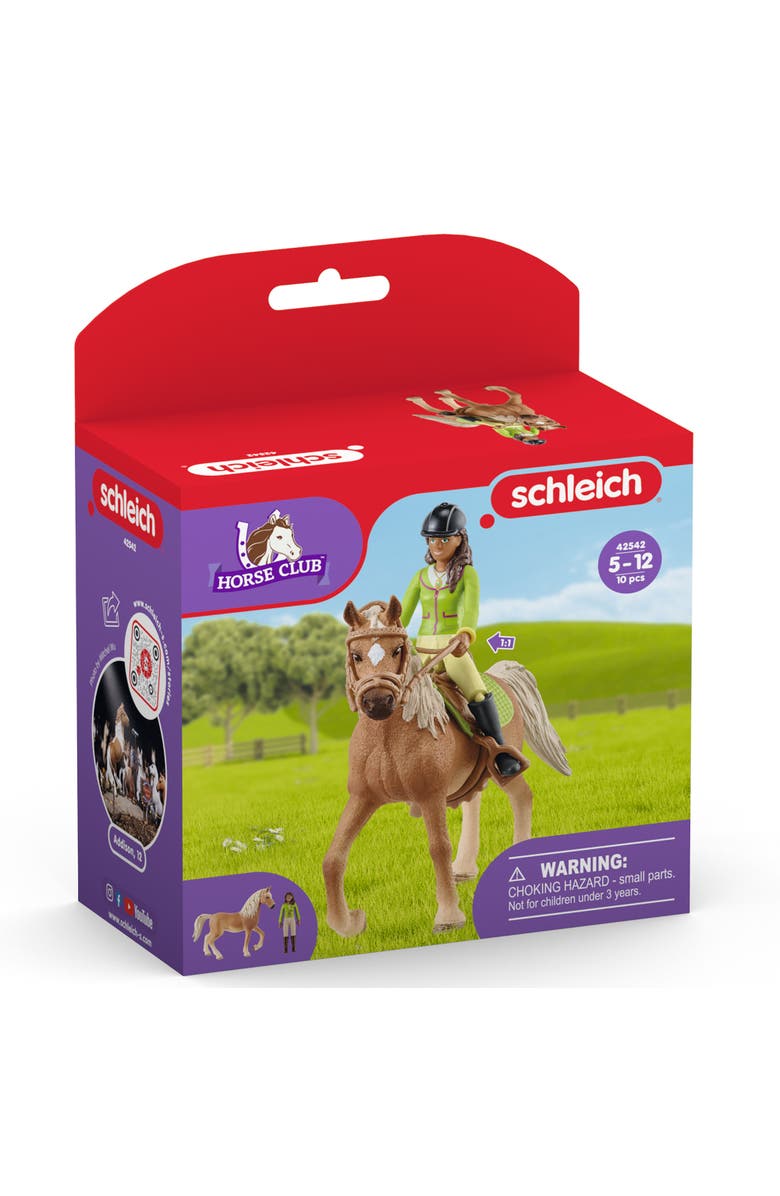 Schleich Horse Club Sarah & Mystery Rider Figurine Playset, Alternate, color, Multicolored