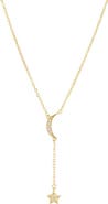 Adornia 14k Gold Plated Moon and Star Y-Necklace