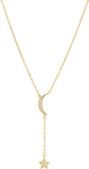 Adornia 14k Gold Plated Moon and Star Y-Necklace
