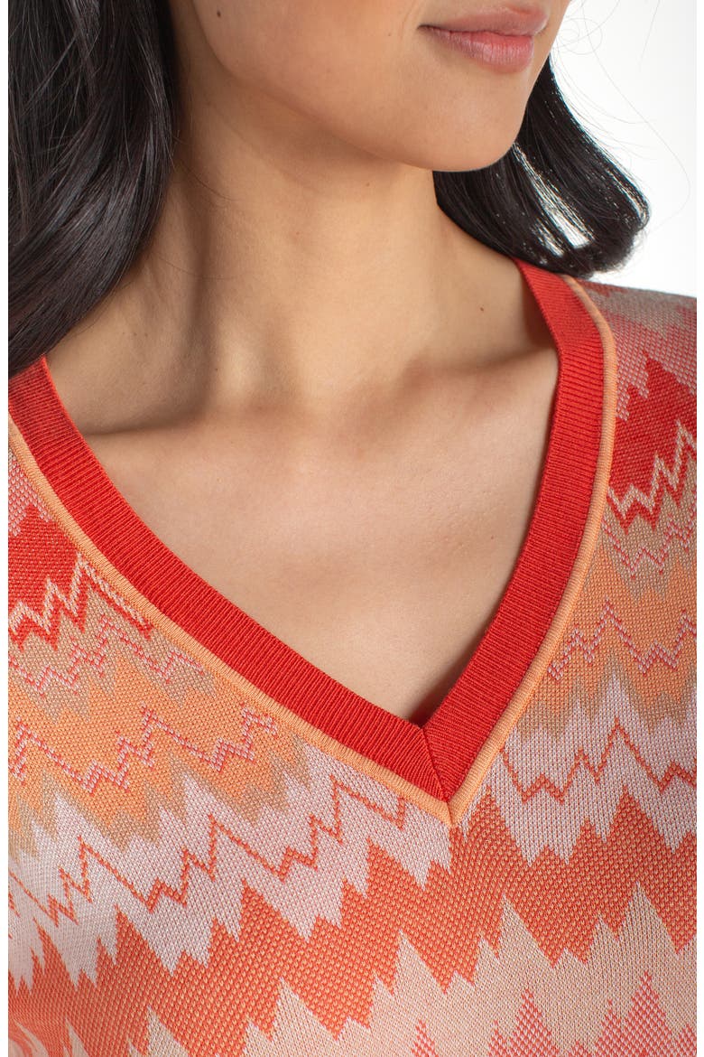 Three Quarter Sleeve Sweater, Alternate, color, ORANGETANCHEVRO